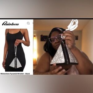 Rhinestone pyramid shape purse